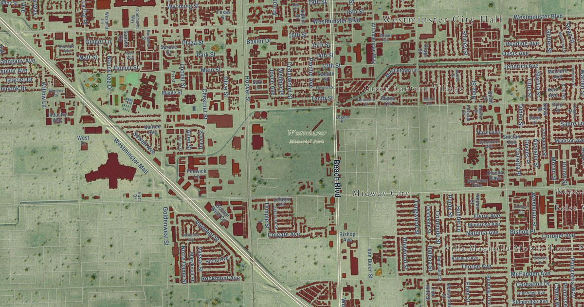 Map of Westminster, California in 2026