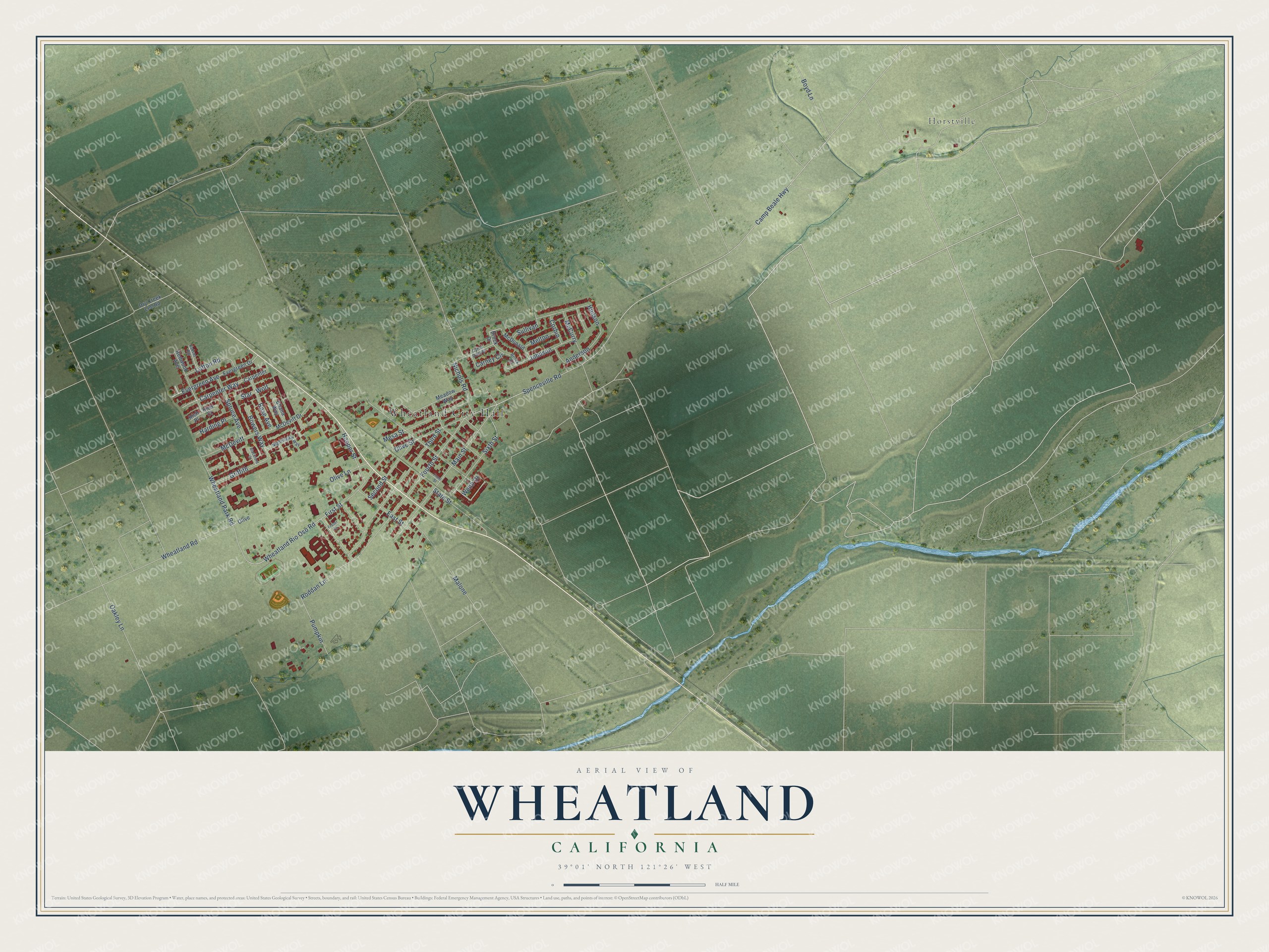 Watermarked full-map preview of Wheatland, California
