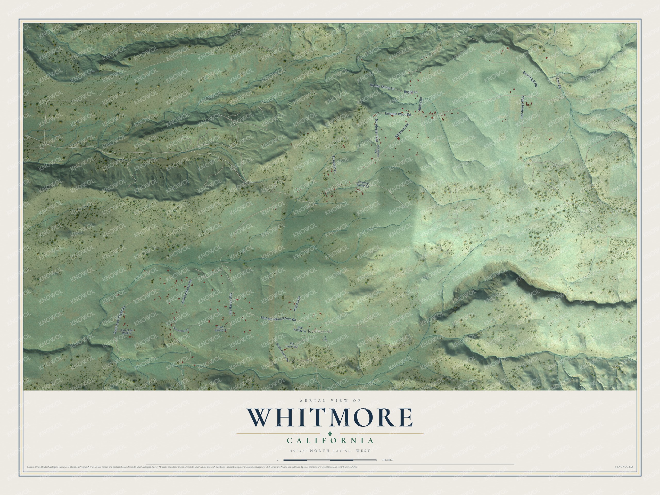Watermarked full-map preview of Whitmore, California
