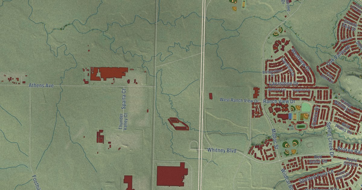 Detailed Map of Whitney, California