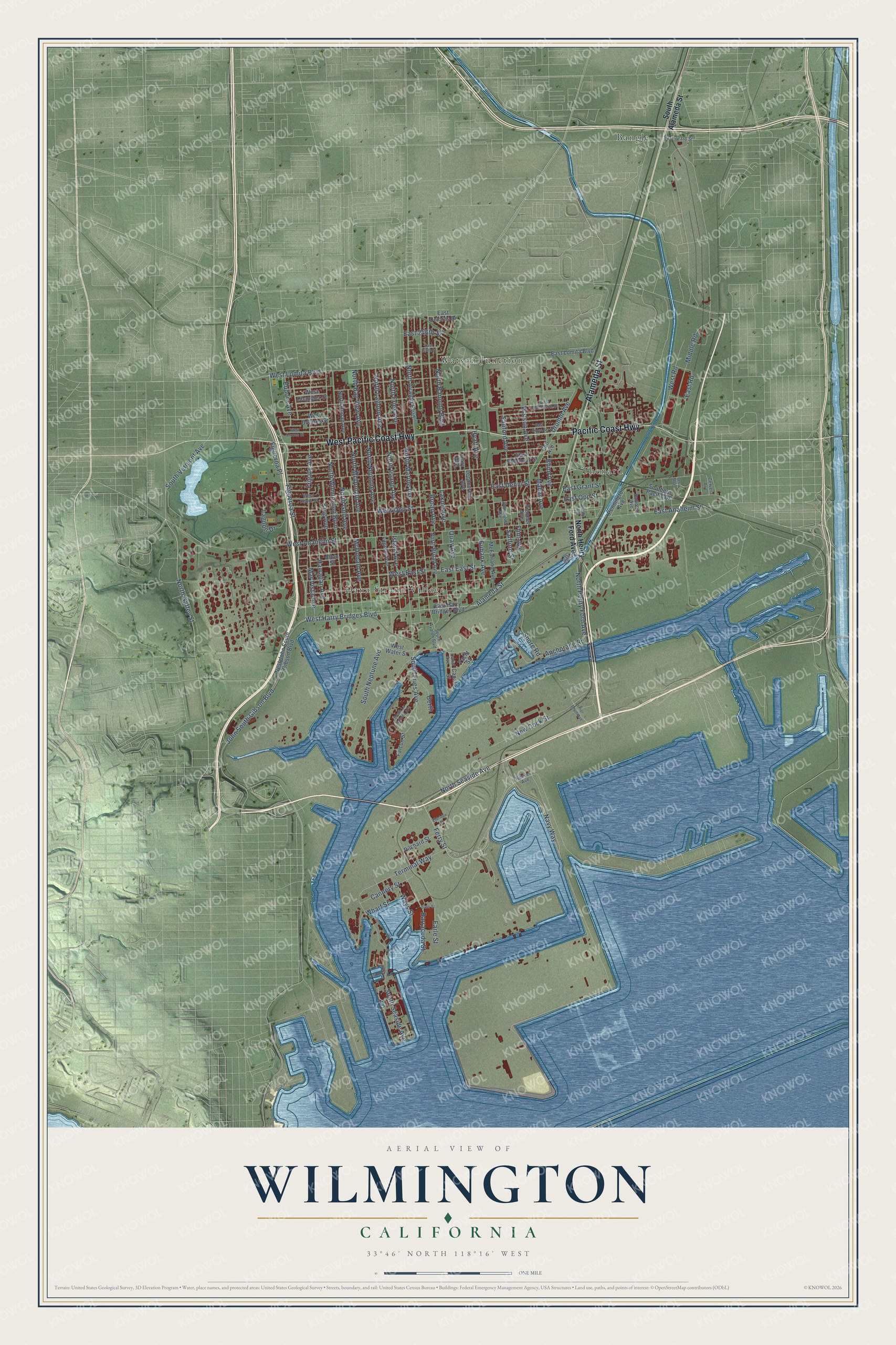Watermarked full-map preview of Wilmington, California