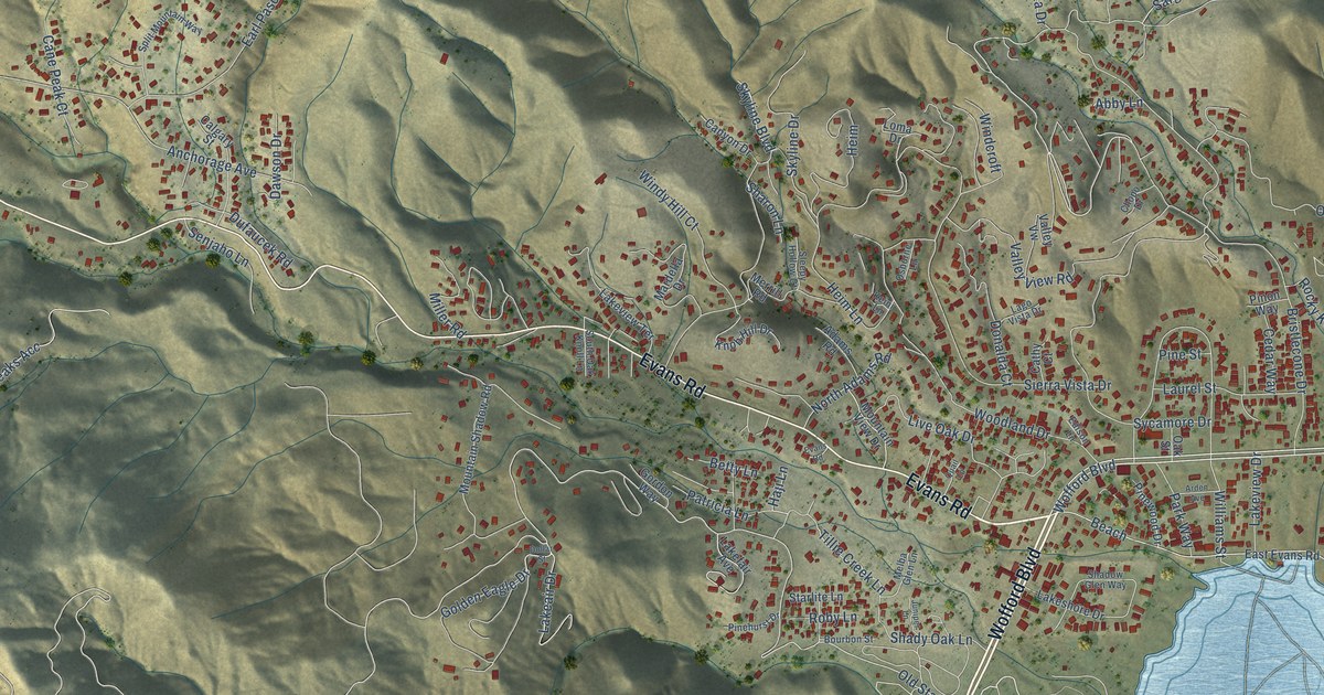 Map of Wofford Heights, California in 2026