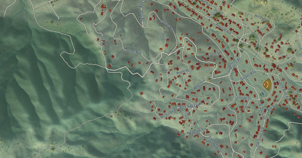 Map of Woodacre, California in 2026