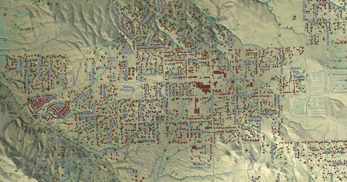 Map of Woodcrest, California in 2026