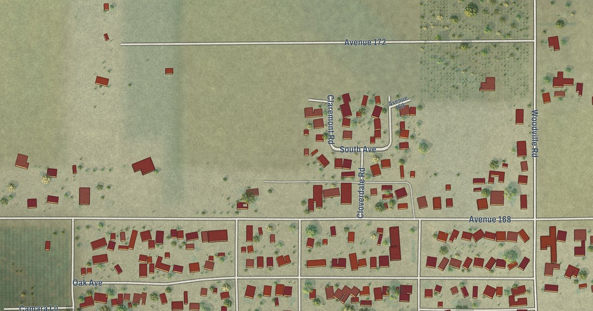 Map of Woodville, California in 2026