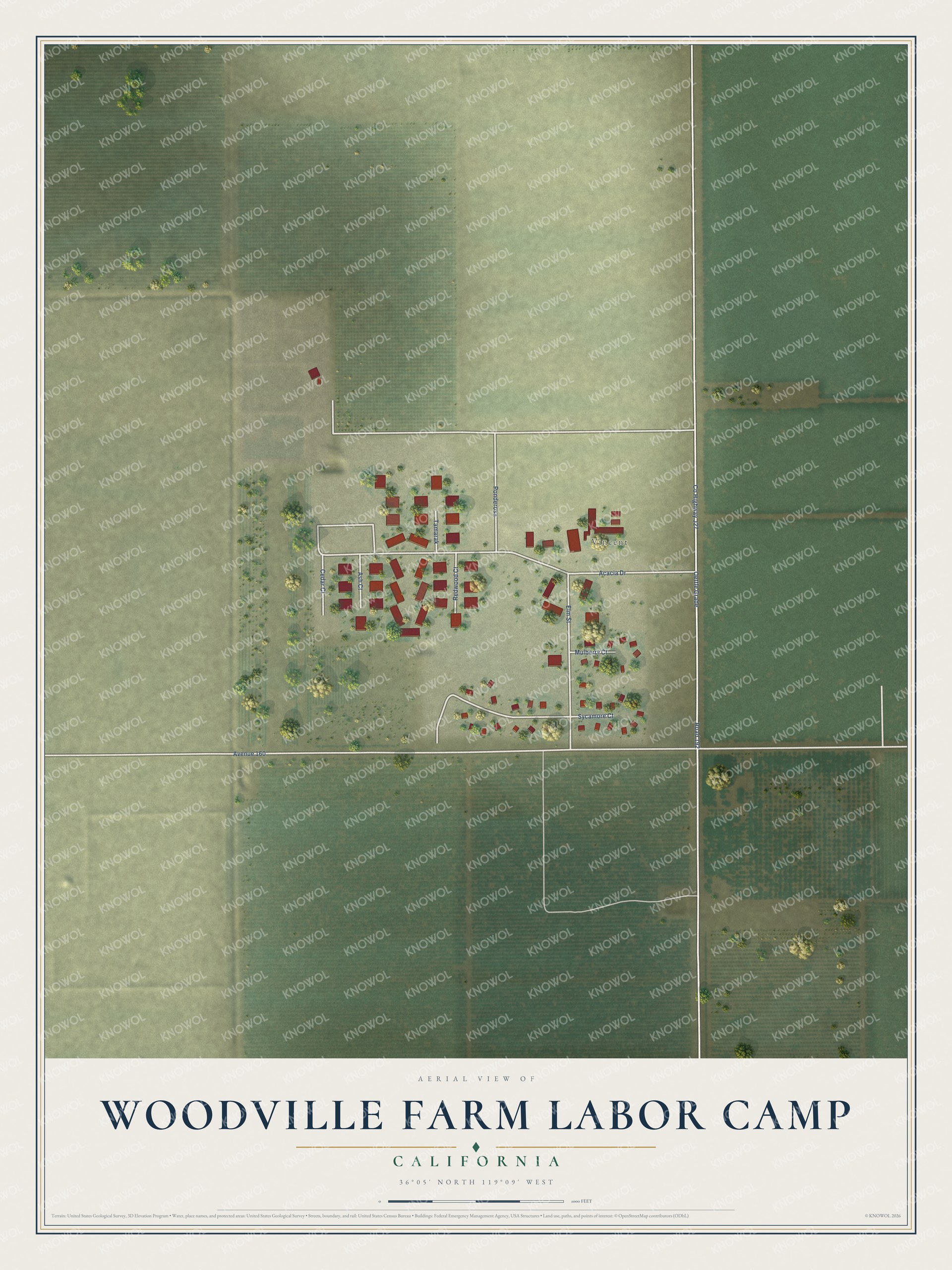 Watermarked full-map preview of Woodville Farm Labor Camp, California