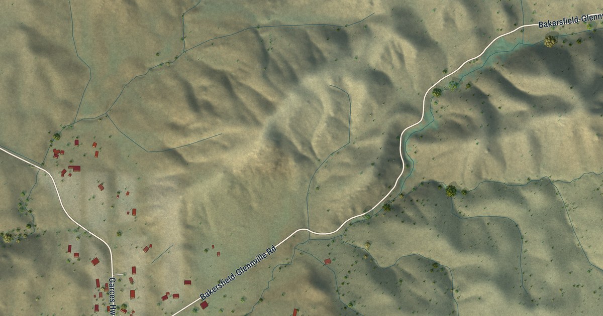 Detailed Map of Woody, California