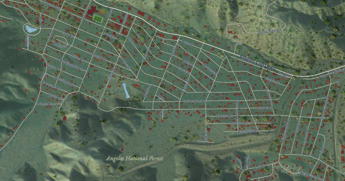 Map of Wrightwood, California in 2026