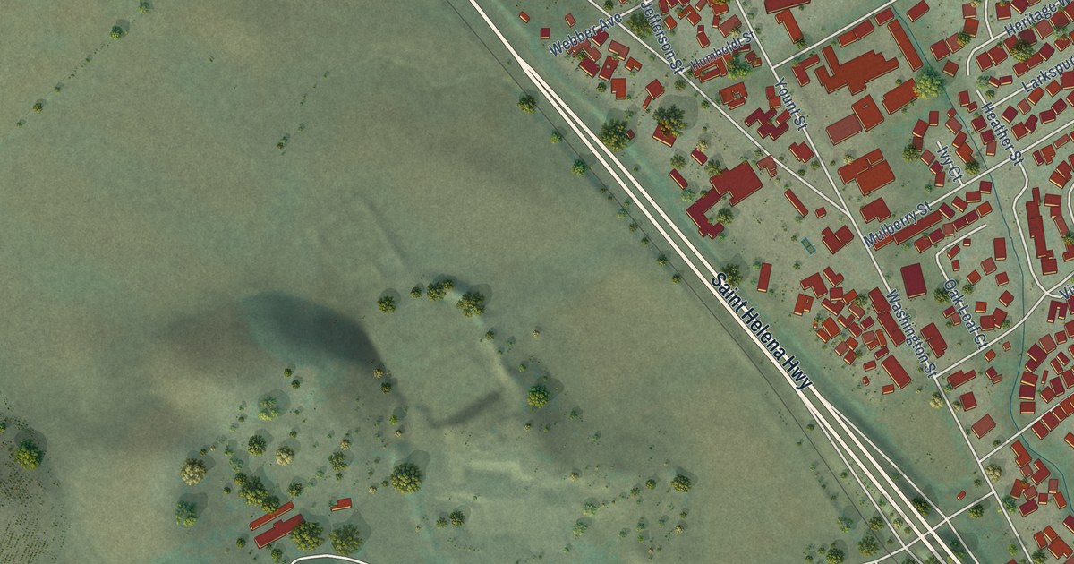 Map of Yountville, California in 2026