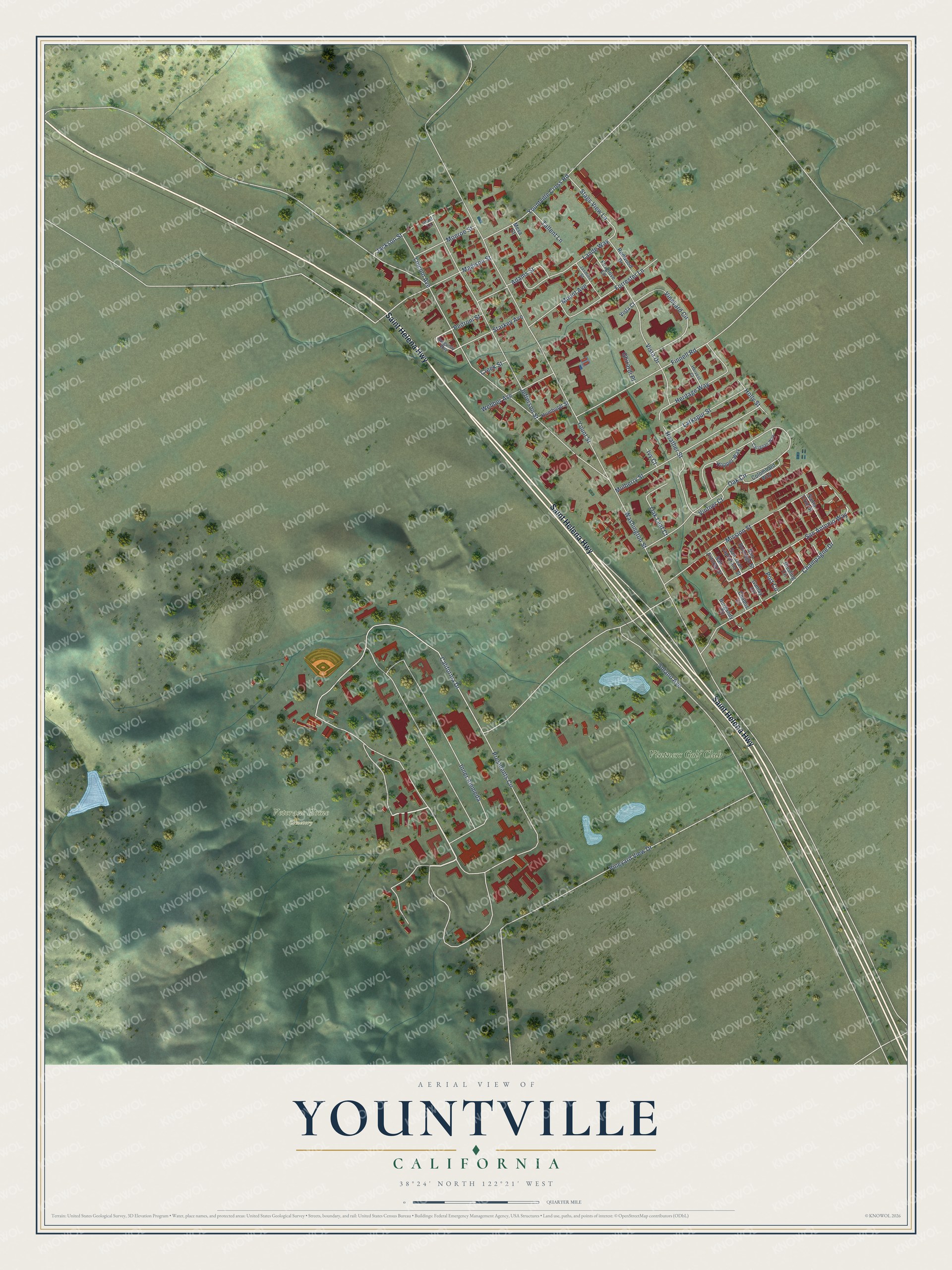 Watermarked full-map preview of Yountville, California