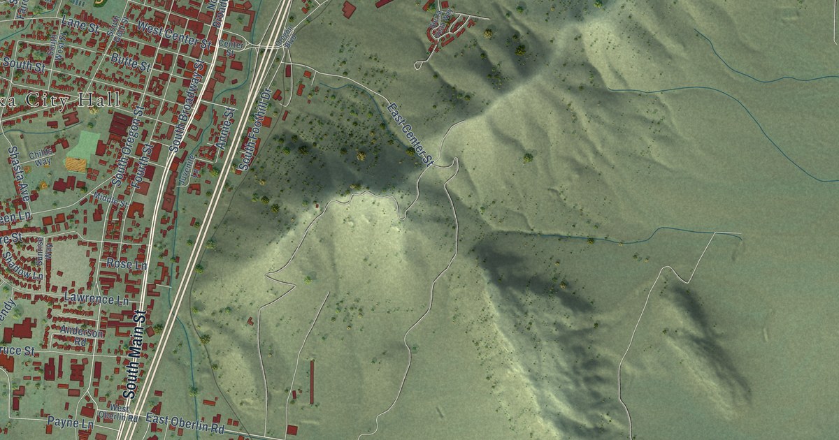 Map of Yreka, California in 2026