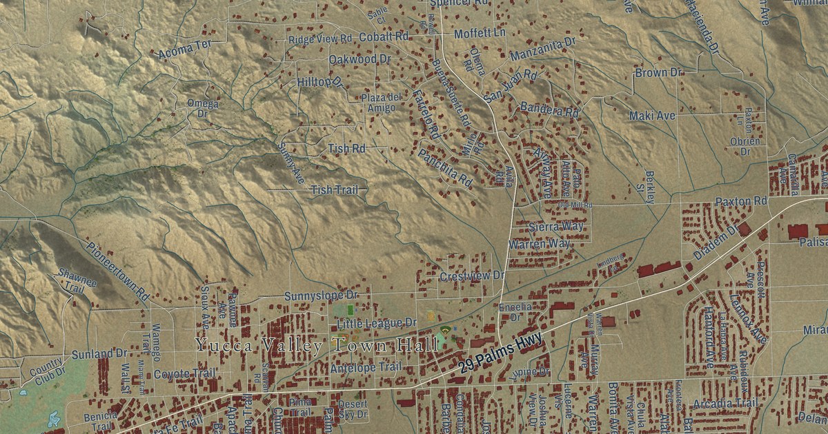 Map of Yucca Valley, California in 2026