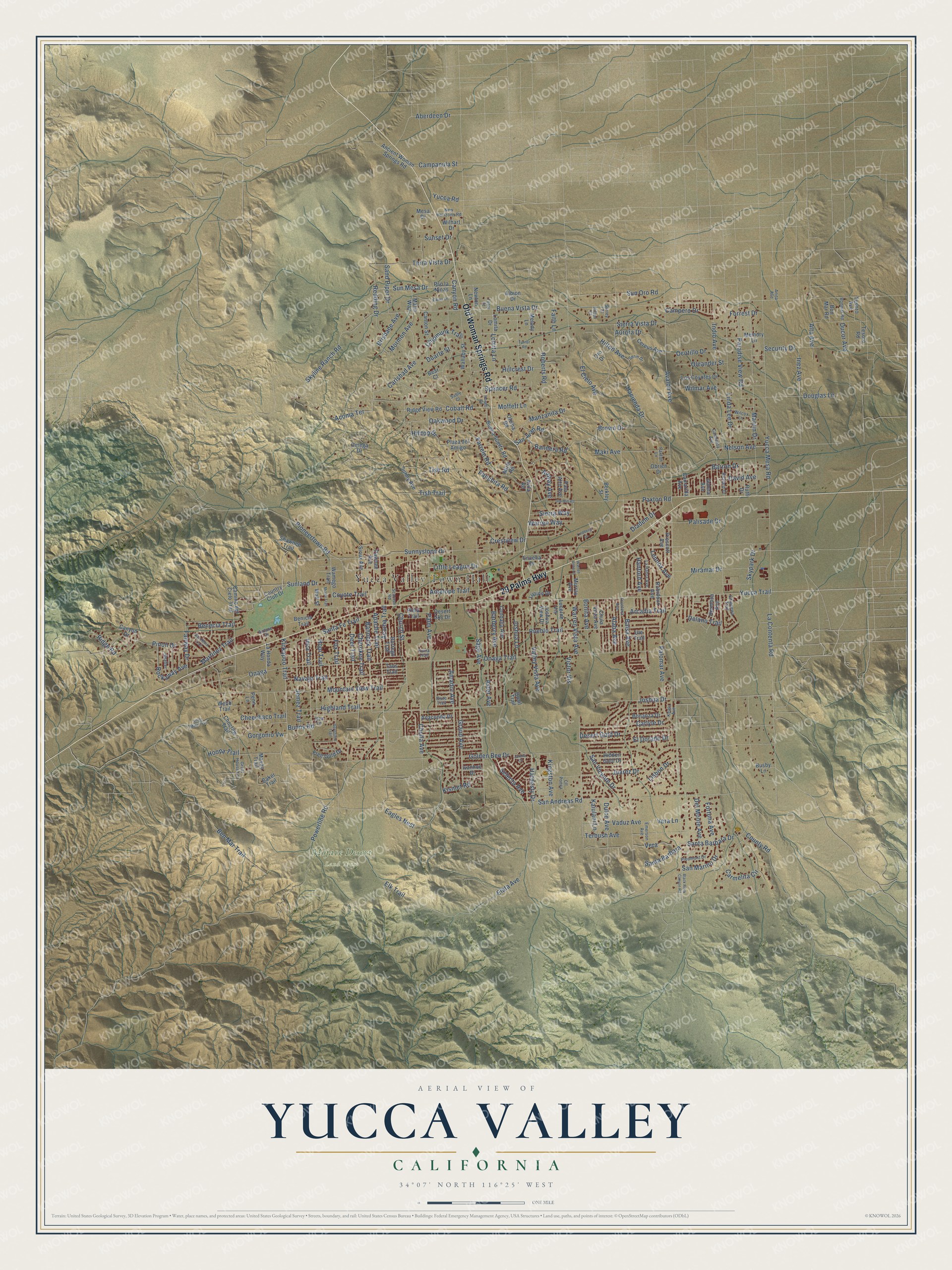 Watermarked full-map preview of Yucca Valley, California