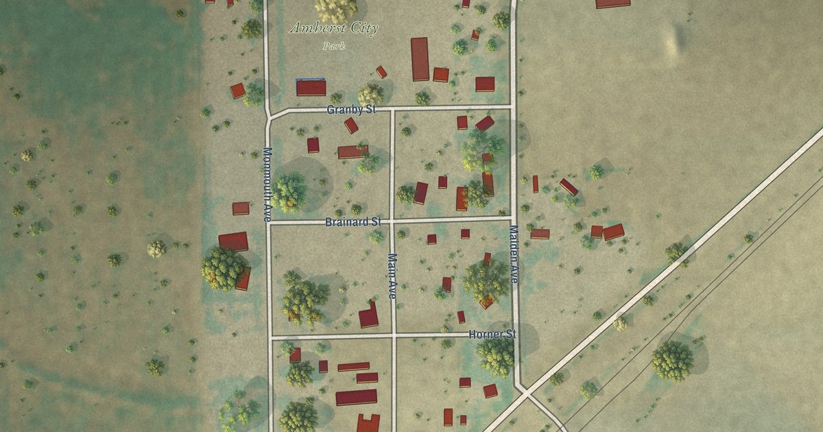 Map of Amherst, Colorado in 2026