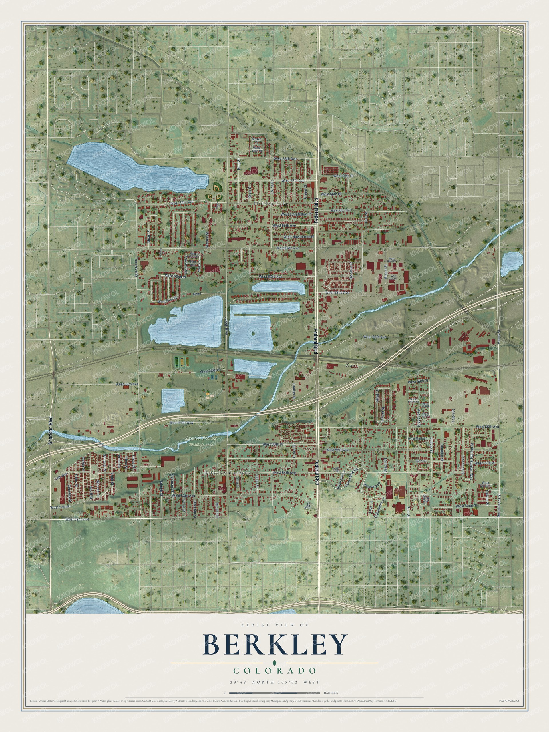 Watermarked full-map preview of Berkley, Colorado