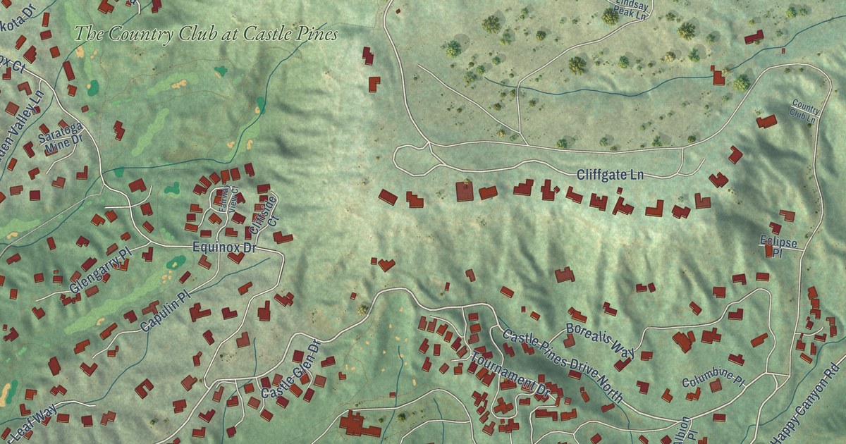 Map of Castle Pines Village, Colorado in 2026