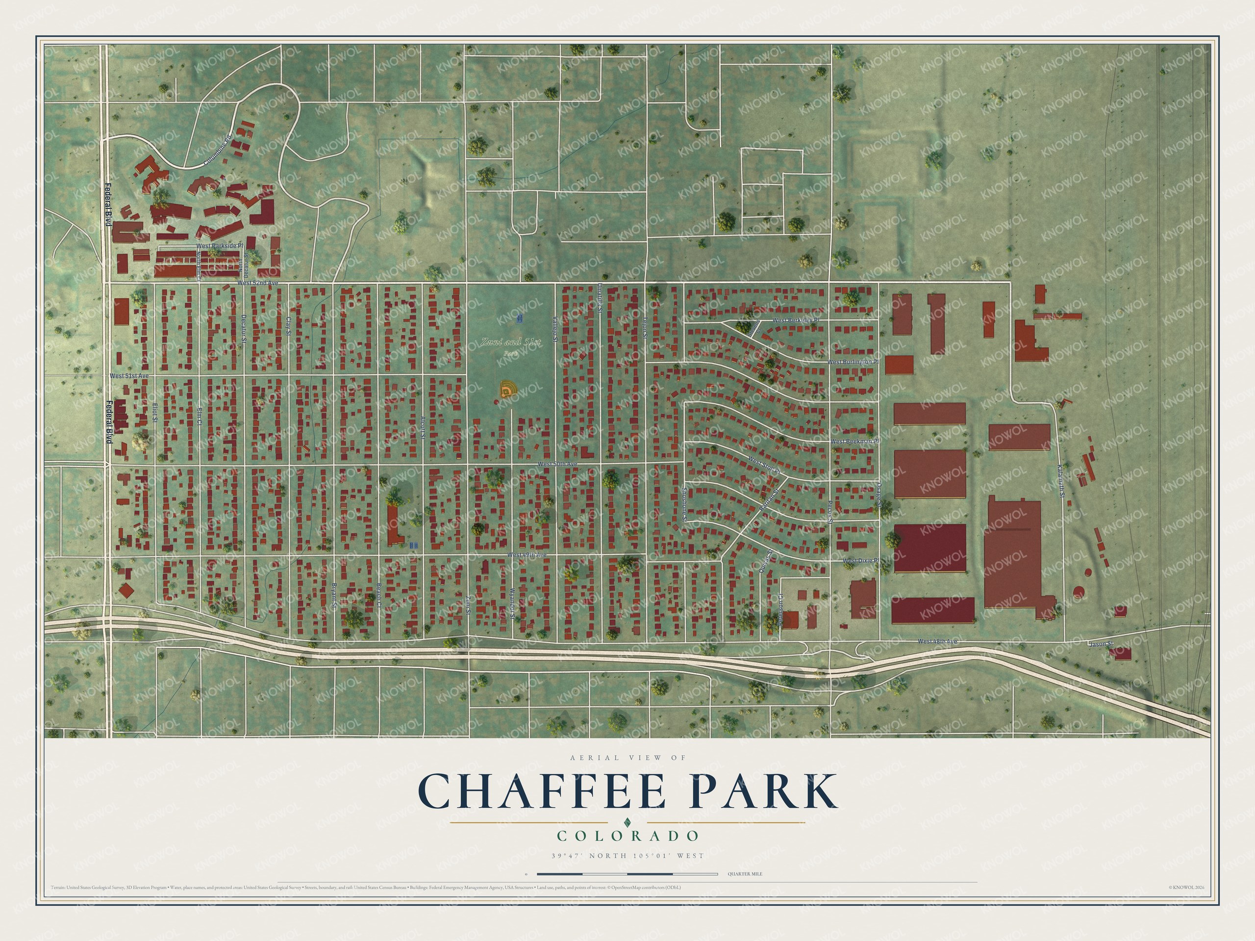 Watermarked full-map preview of Chaffee Park, Colorado