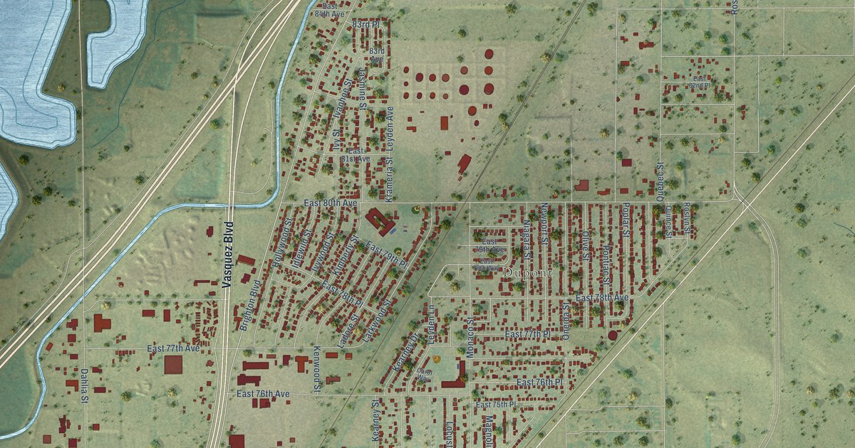 Map of Derby, Colorado in 2026