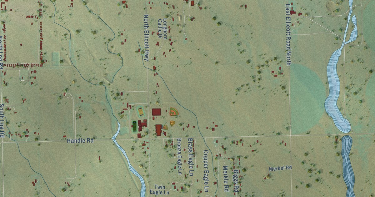 Map of Ellicott, Colorado in 2026