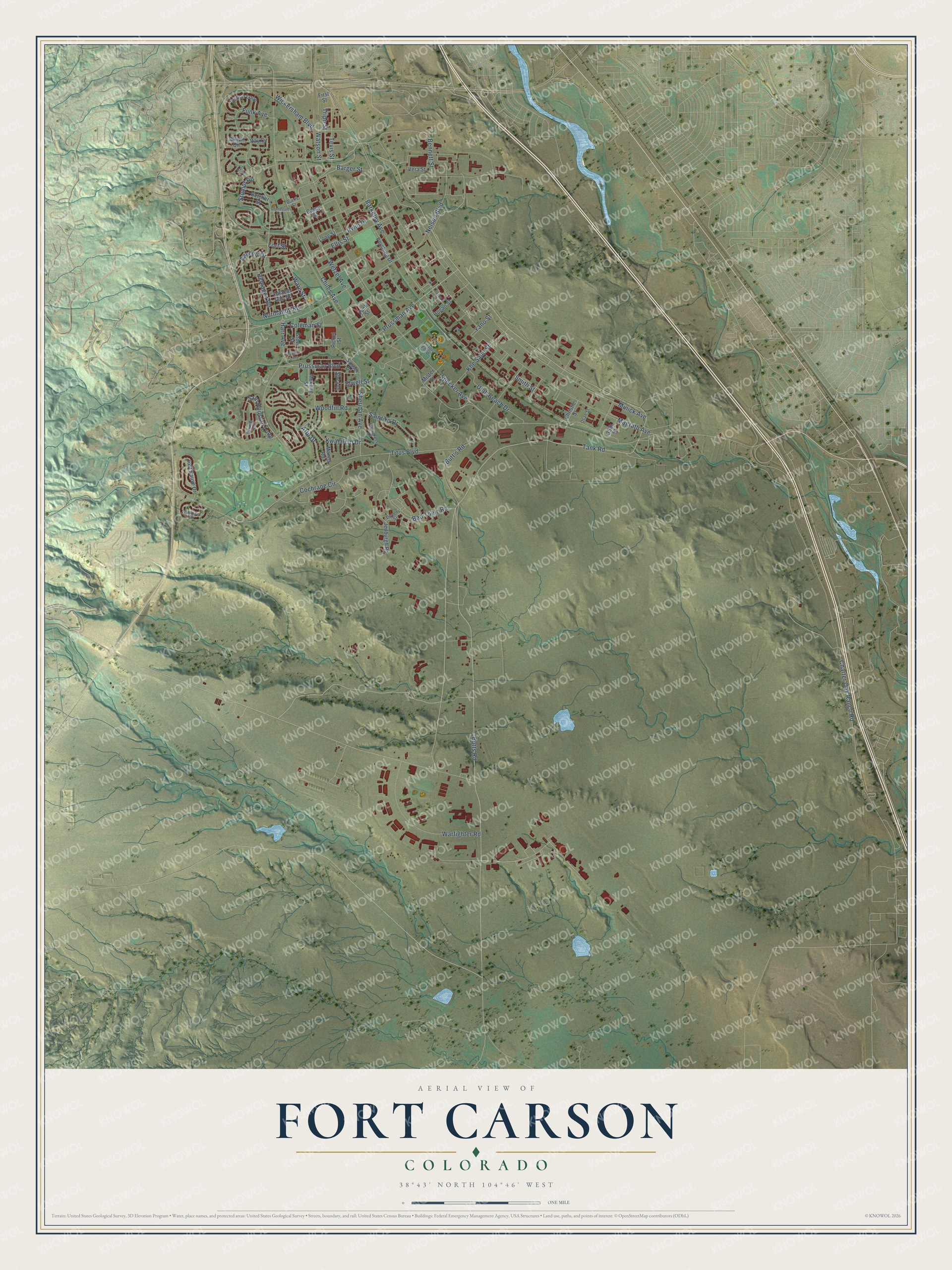 Watermarked full-map preview of Fort Carson, Colorado