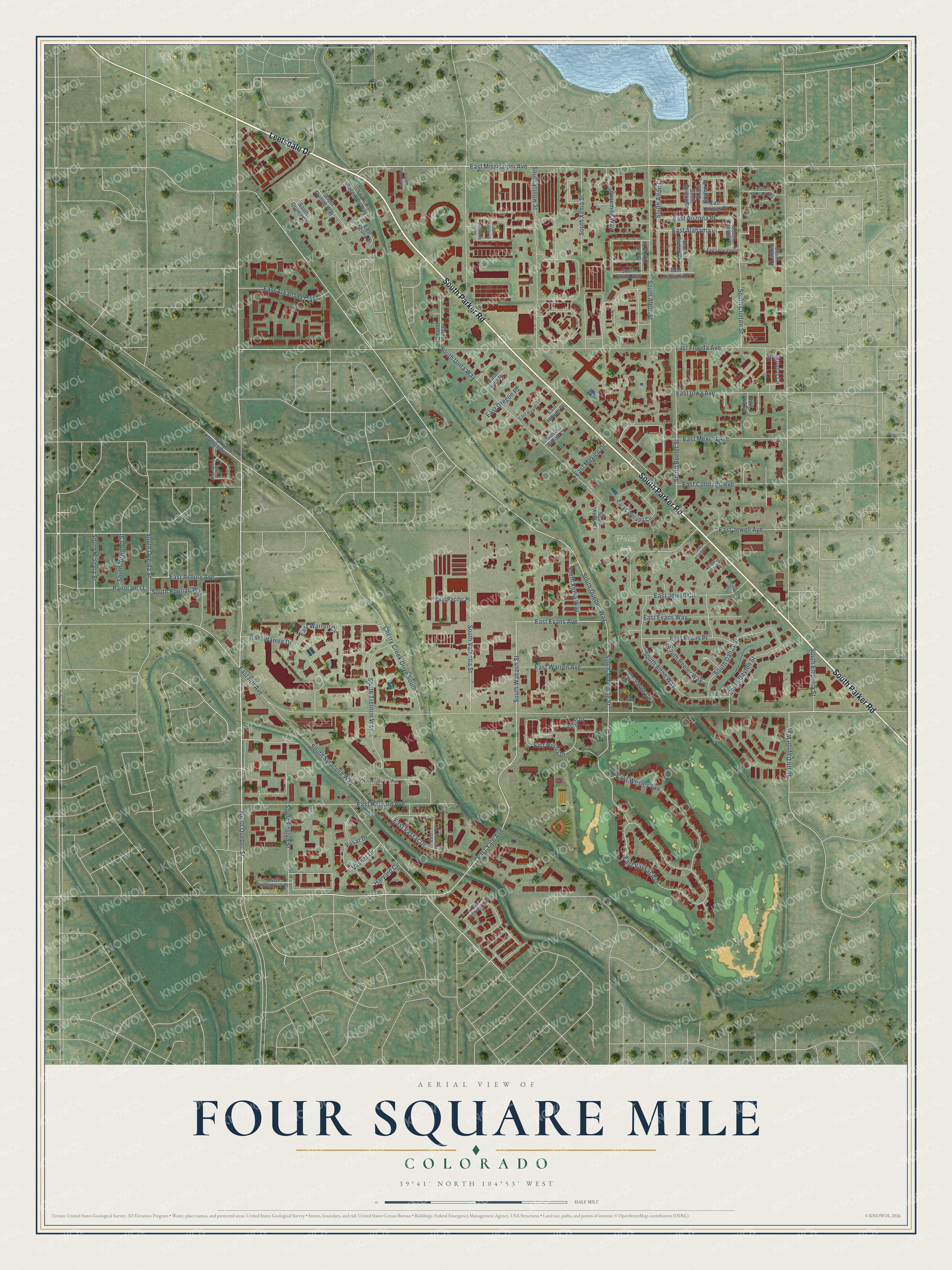 Watermarked full-map preview of Four Square Mile, Colorado