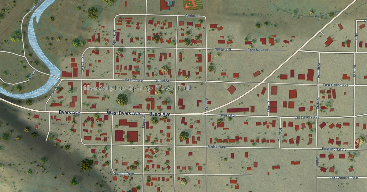 Map of Hot Sulphur Springs, Colorado in 2026