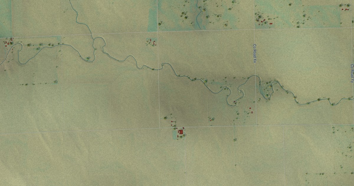 Close-up of streets and buildings in Lone Star, Colorado