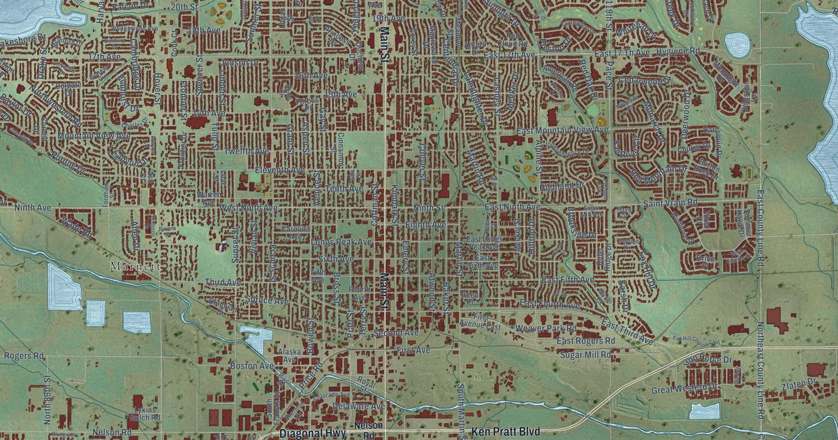 Map of Longmont, Colorado in 2026