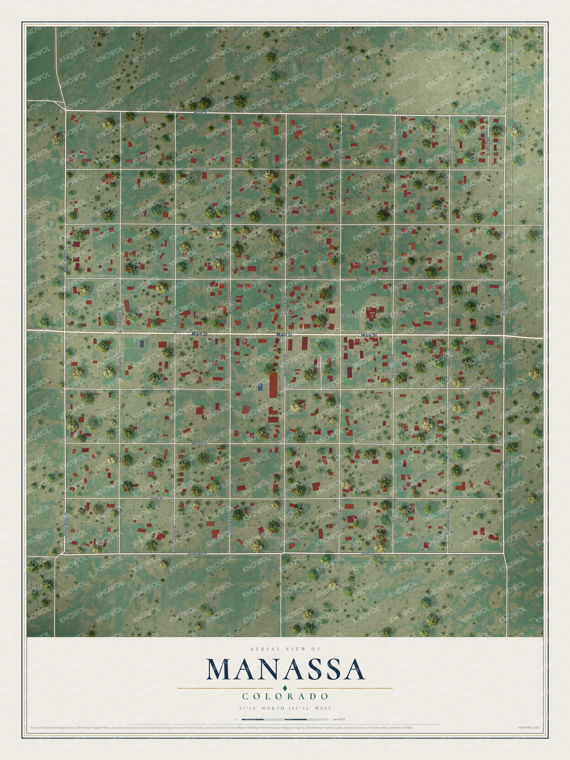 Watermarked full-map preview of Manassa, Colorado