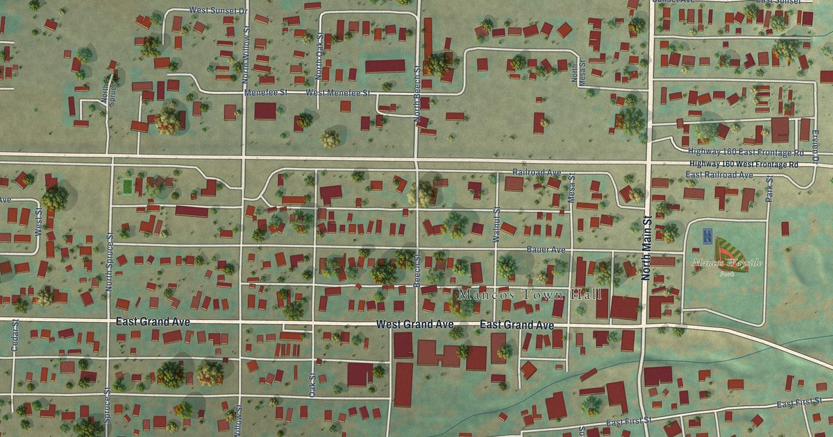 Map of Mancos, Colorado in 2026