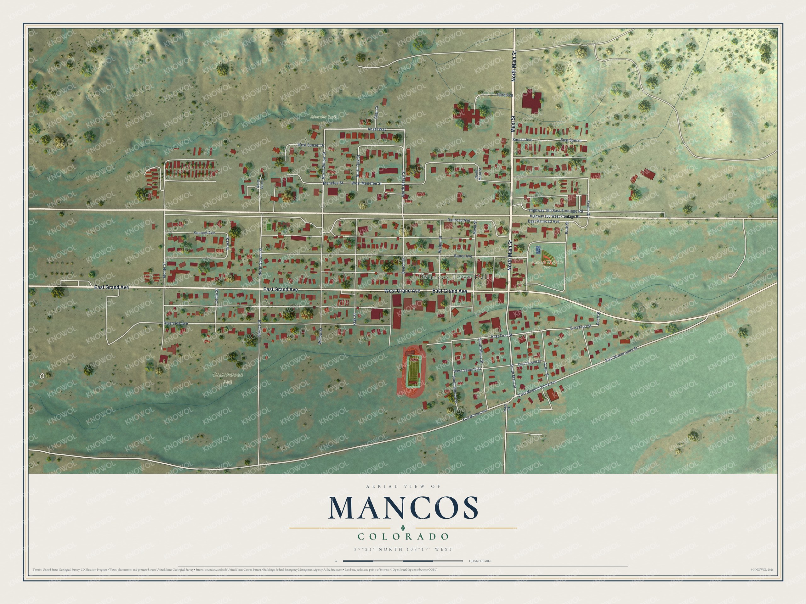 Watermarked full-map preview of Mancos, Colorado