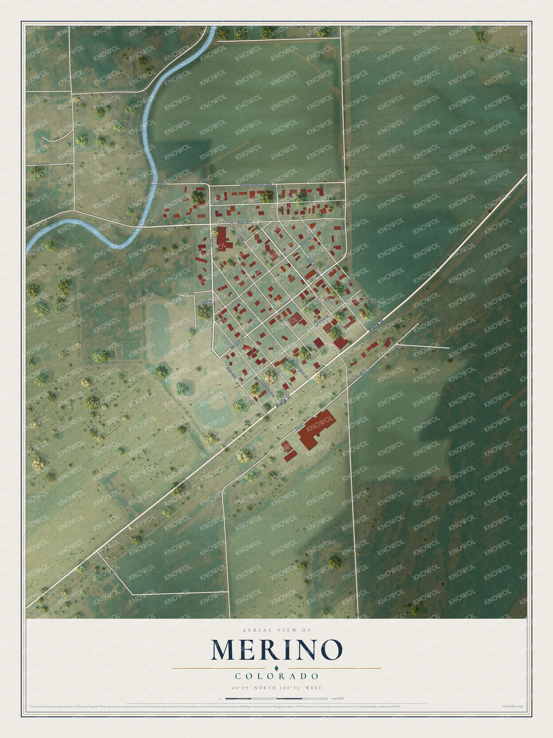 Watermarked full-map preview of Merino, Colorado