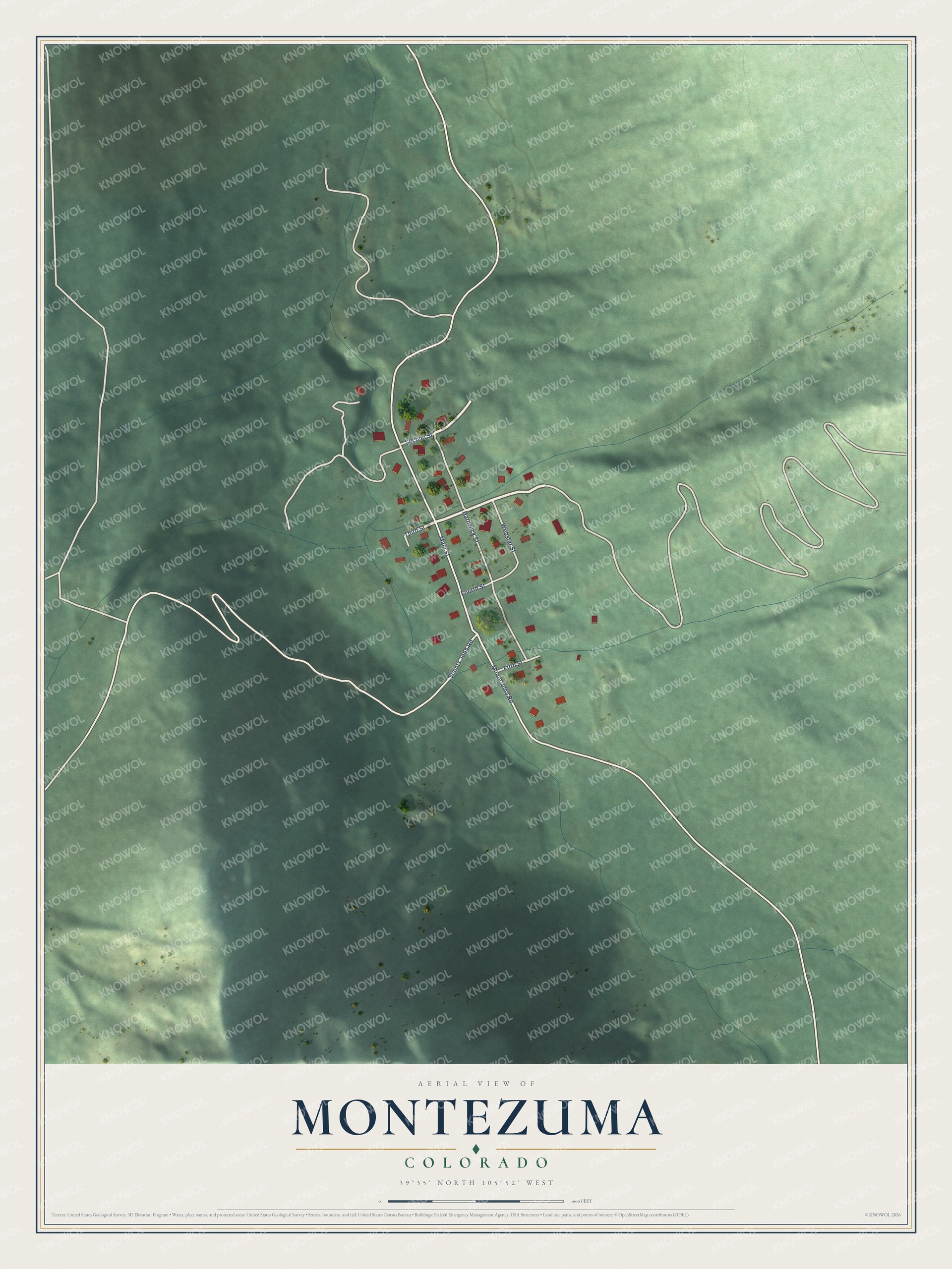 Watermarked full-map preview of Montezuma, Colorado