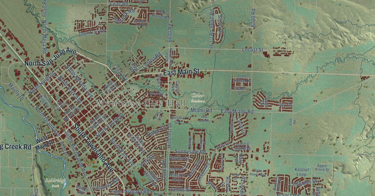 Map of Montrose, Colorado in 2026