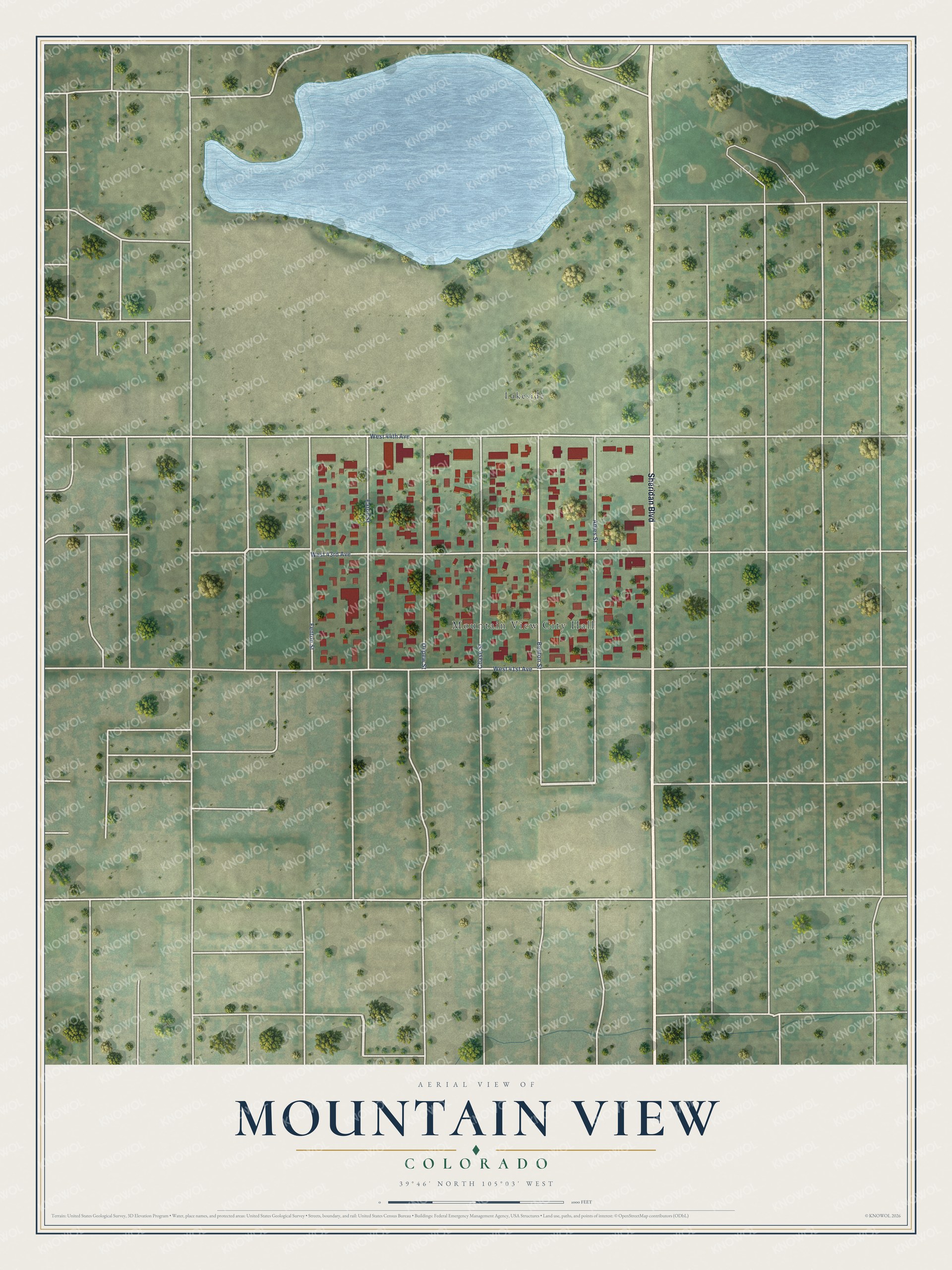 Watermarked full-map preview of Mountain View, Colorado
