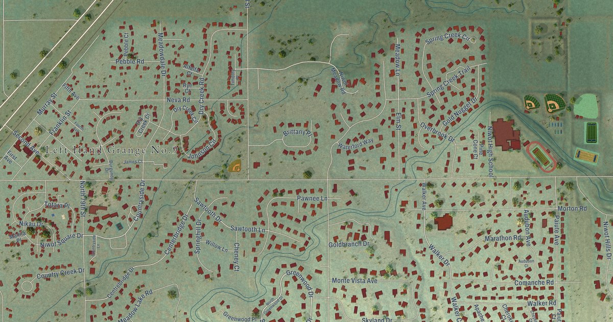 Map of Niwot, Colorado in 2026