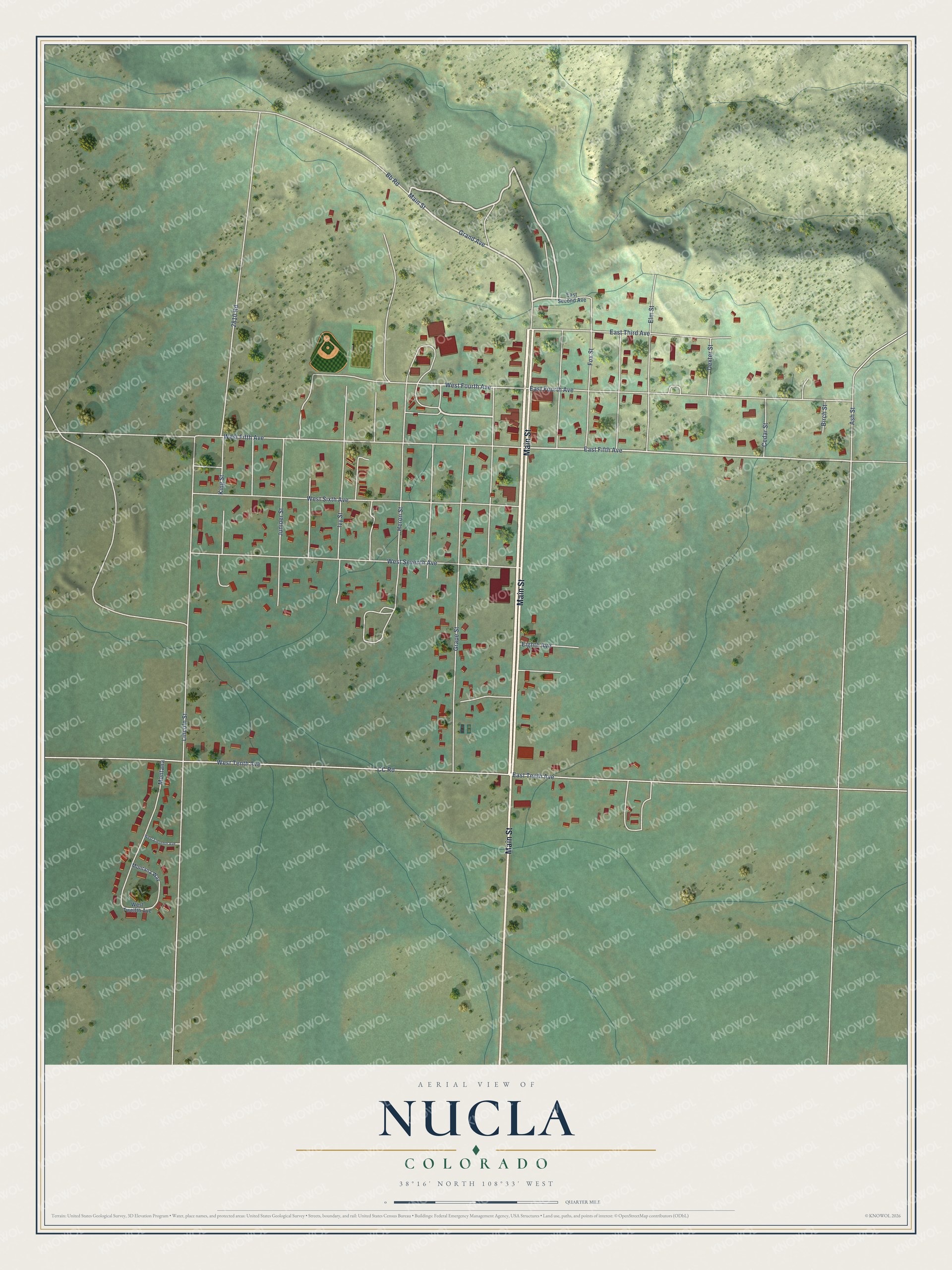 Watermarked full-map preview of Nucla, Colorado