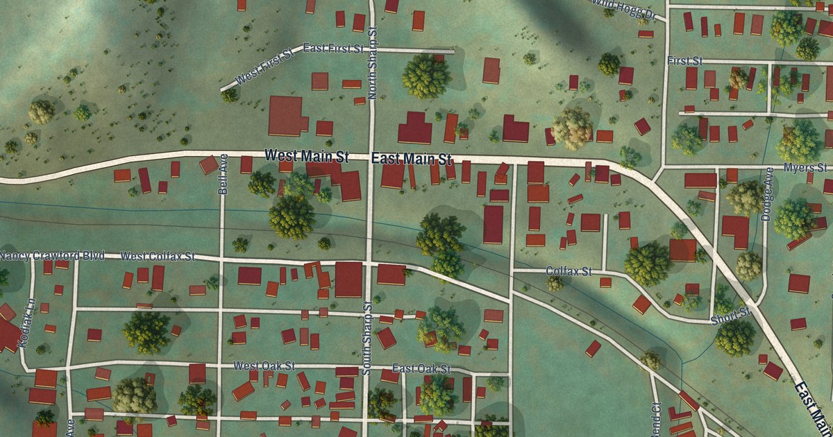 Map of Oak Creek, Colorado in 2026
