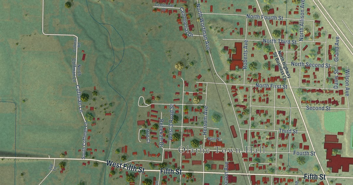 Map of Olathe, Colorado in 2026