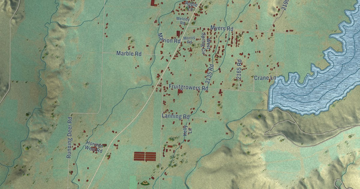 Map of Orchard City, Colorado in 2026