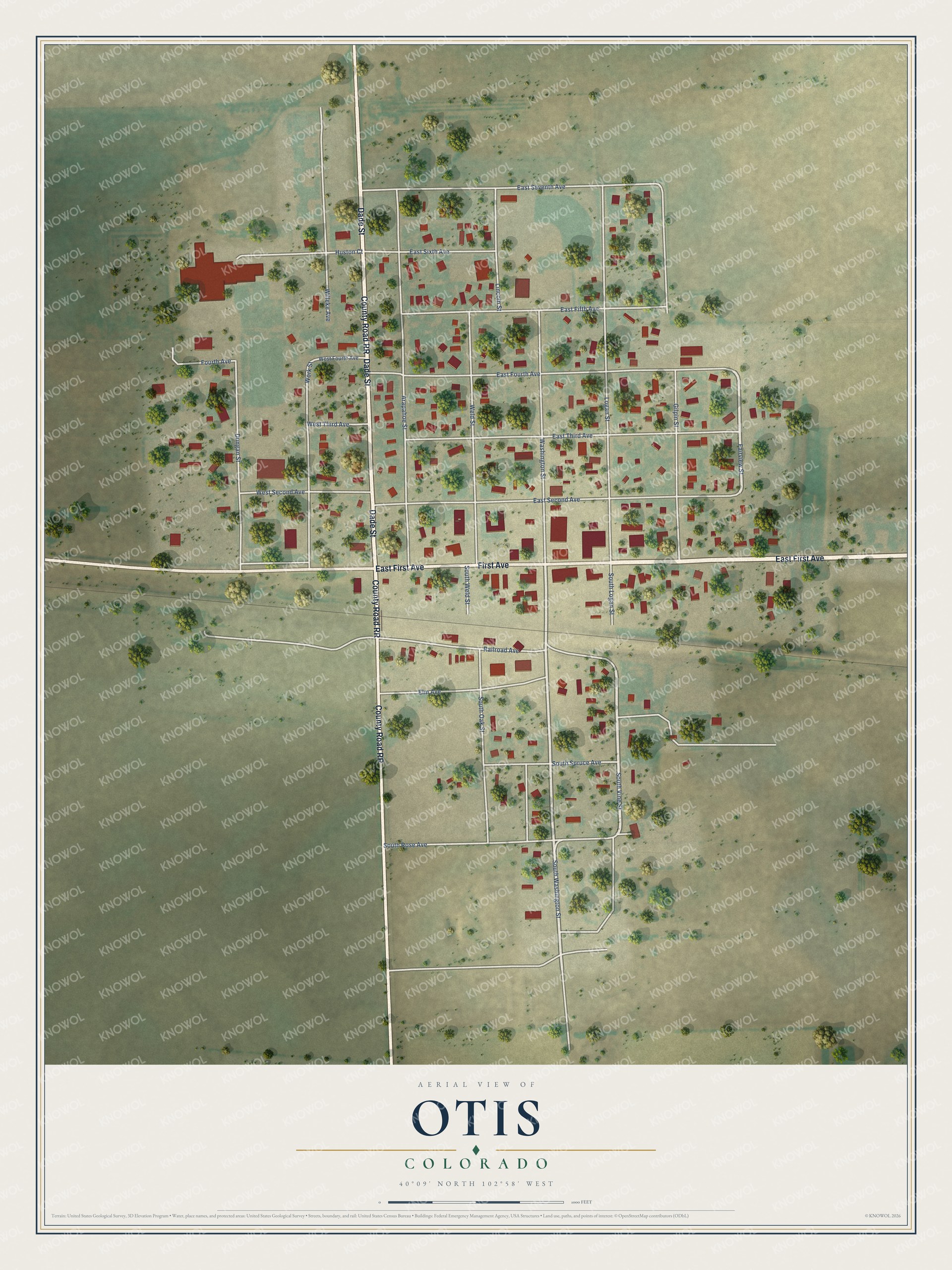 Watermarked full-map preview of Otis, Colorado