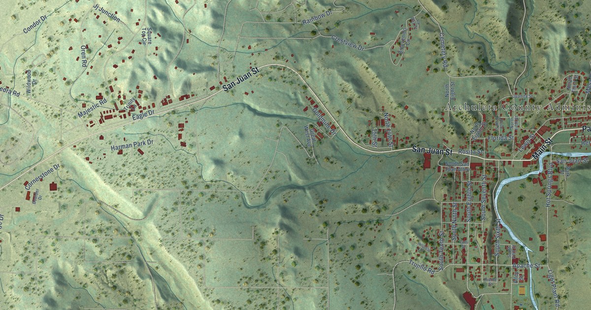 Map of Pagosa Springs, Colorado in 2026