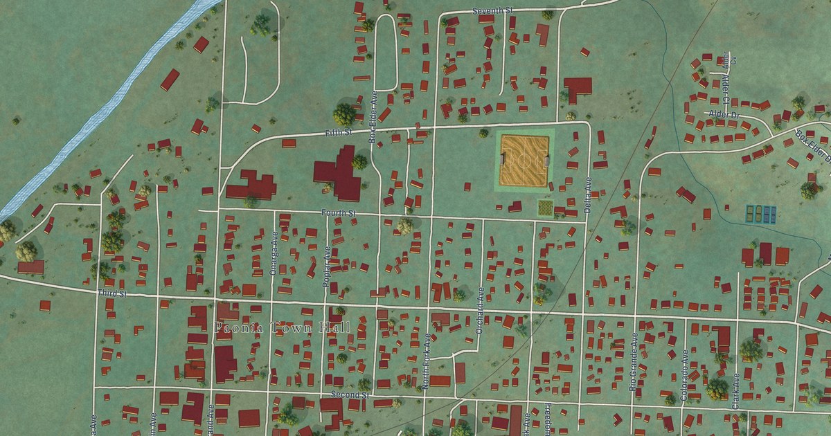 Map of Paonia, Colorado in 2026
