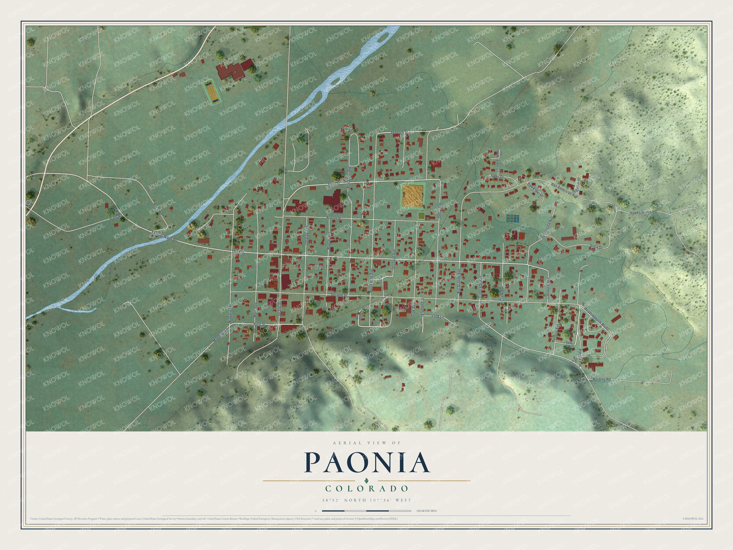 Watermarked full-map preview of Paonia, Colorado