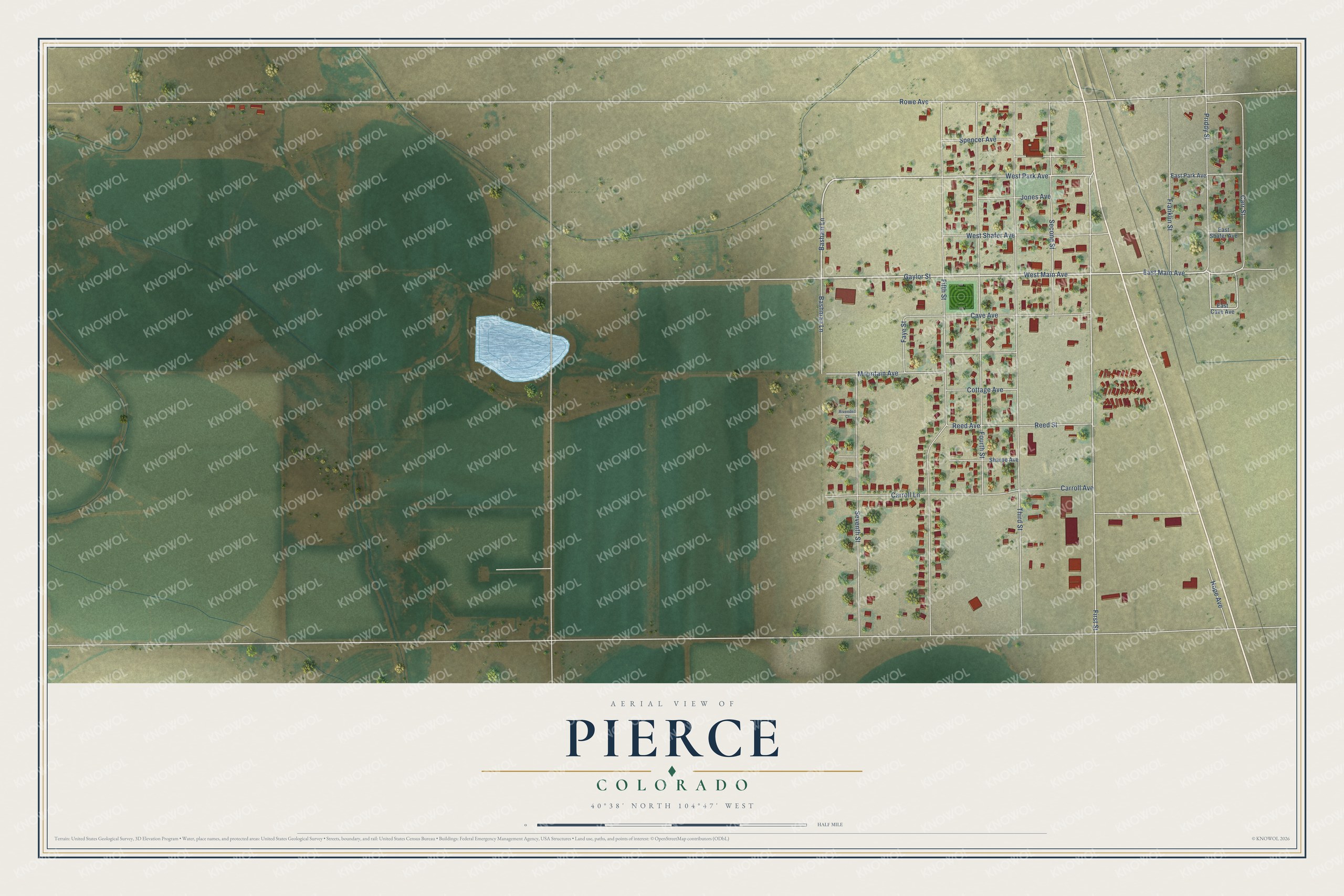 Watermarked full-map preview of Pierce, Colorado