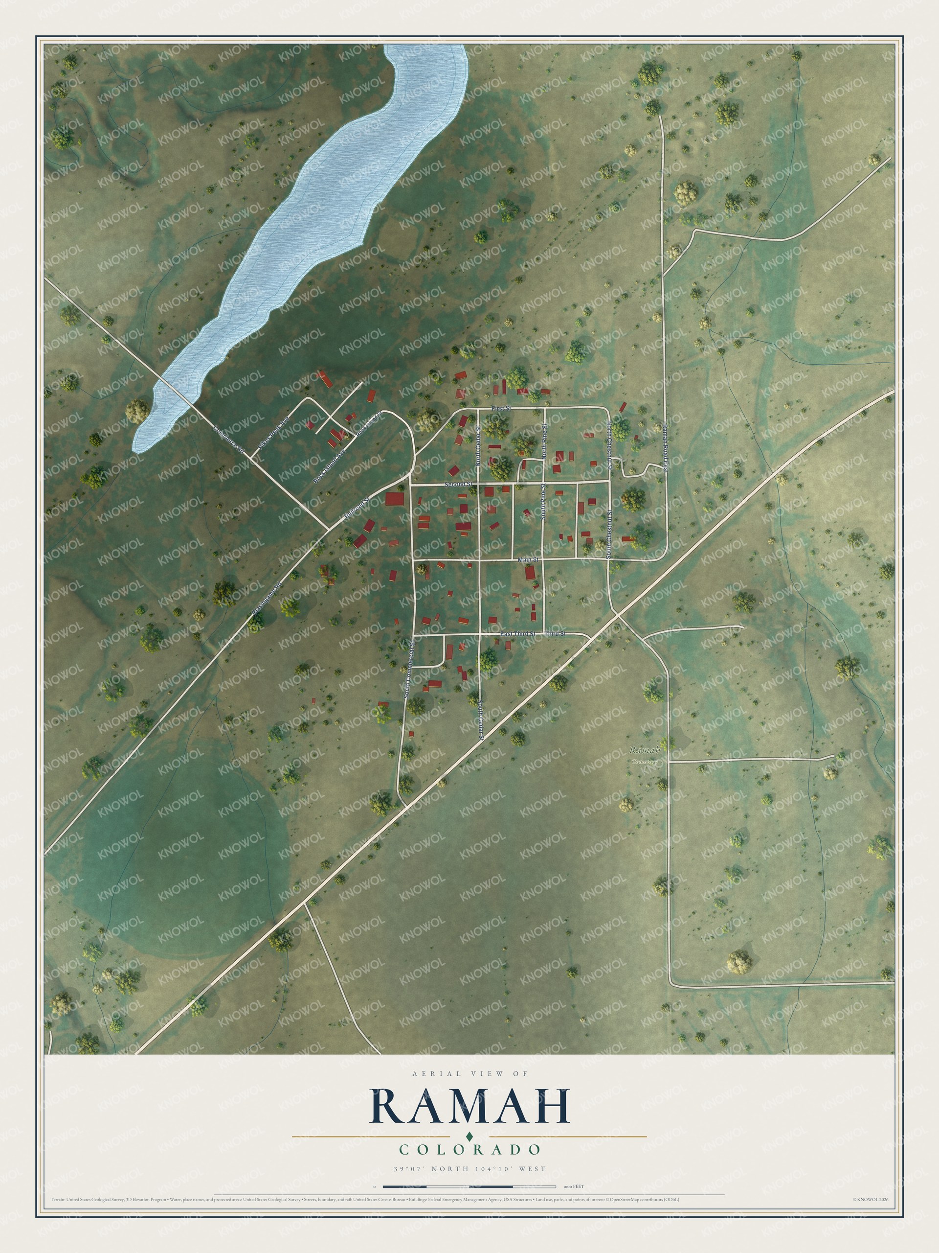 Watermarked full-map preview of Ramah, Colorado