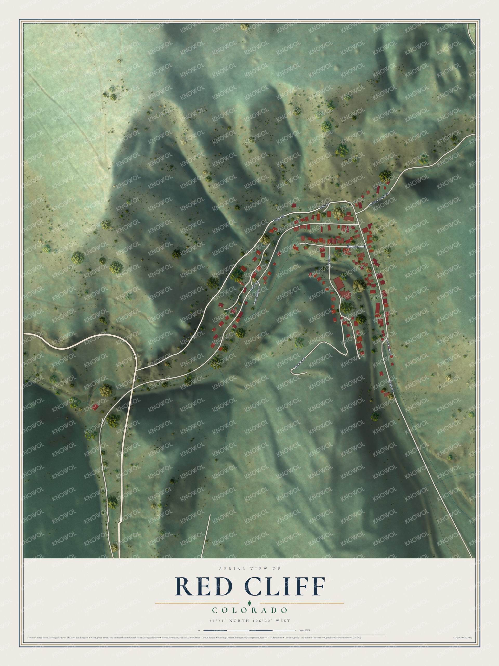 Watermarked full-map preview of Red Cliff, Colorado