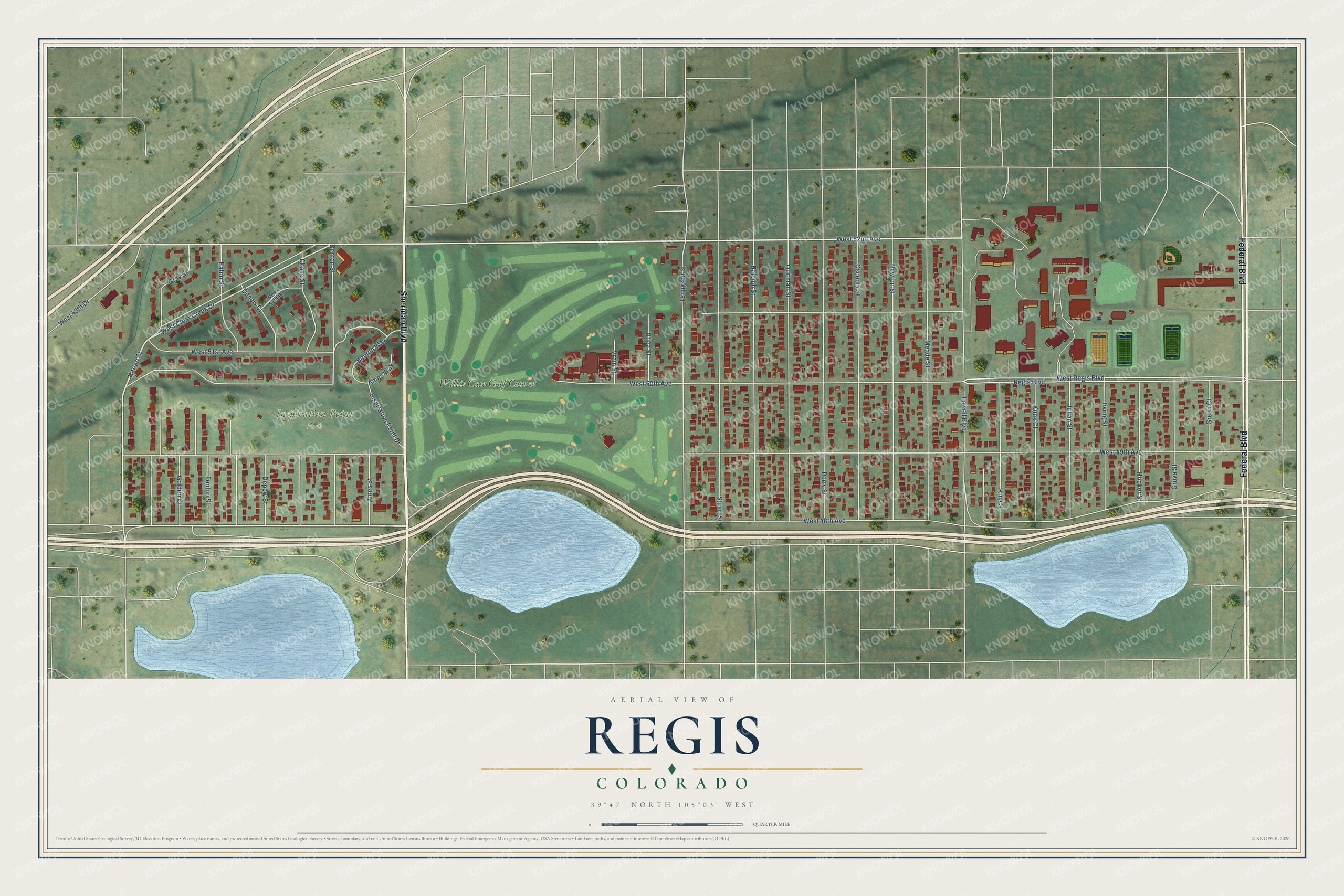 Watermarked full-map preview of Regis, Colorado