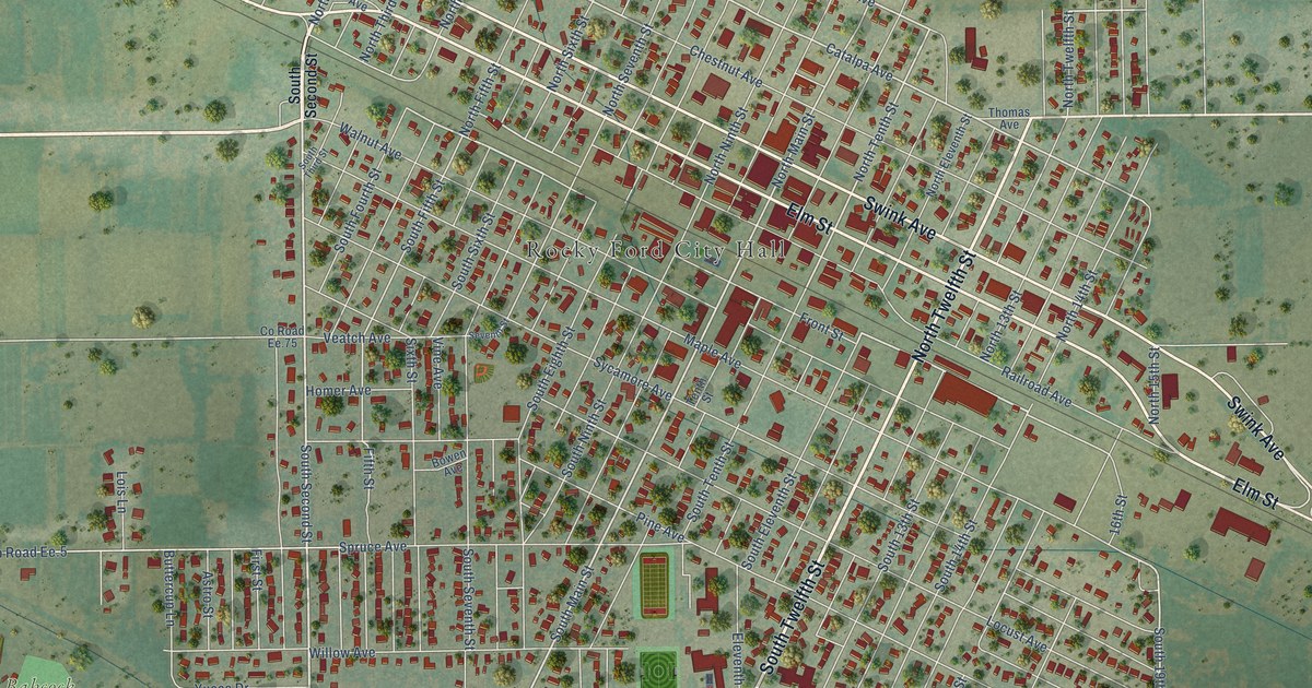 Map of Rocky Ford, Colorado in 2026