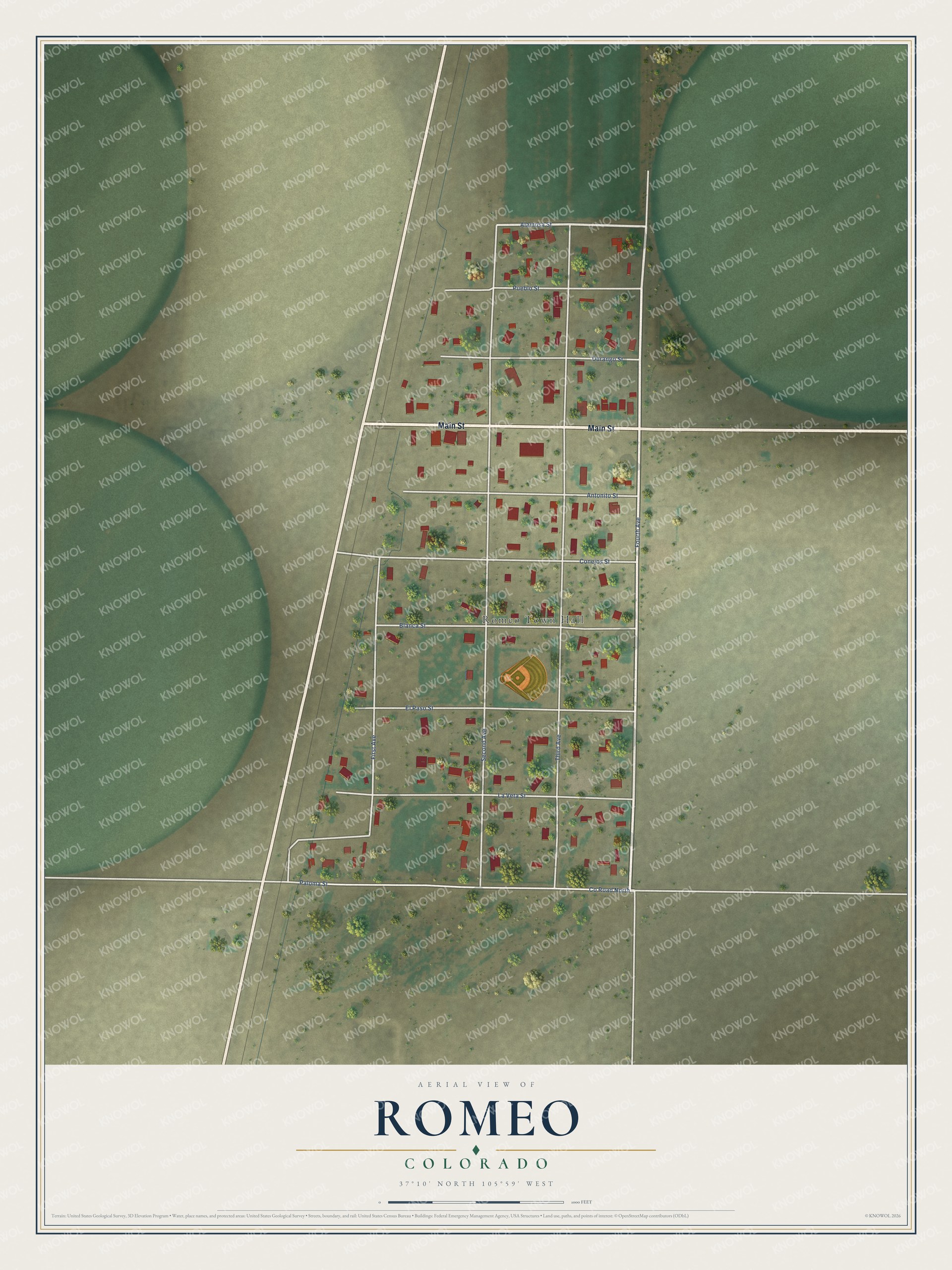 Watermarked full-map preview of Romeo, Colorado
